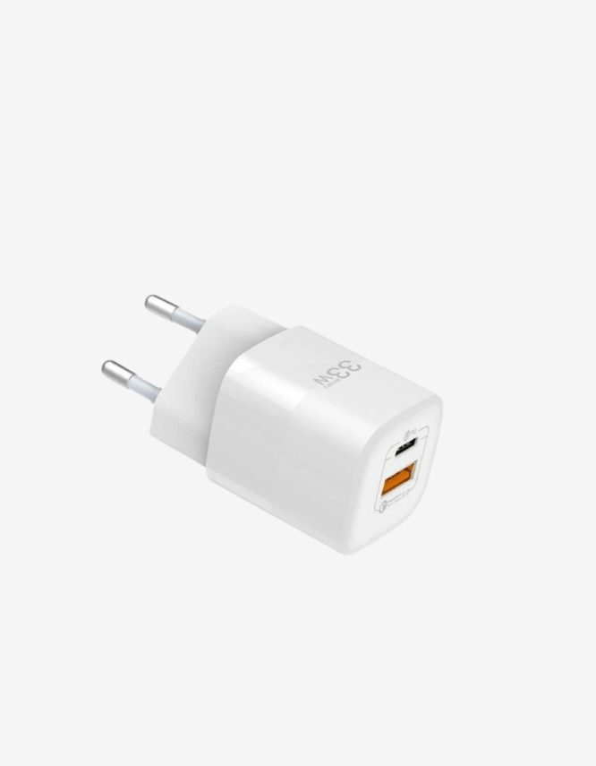 WiWU 33W Gan Fast Charger USB-C + QC3.0 Power Adapter